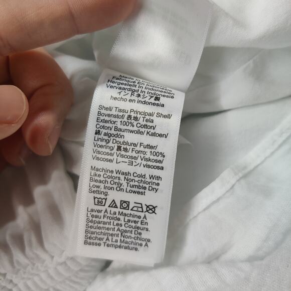 J. Crew Side Slit Soft Cotton Gauze Pull On White Midi Skirt XS Coastal - Picture 7 of 12